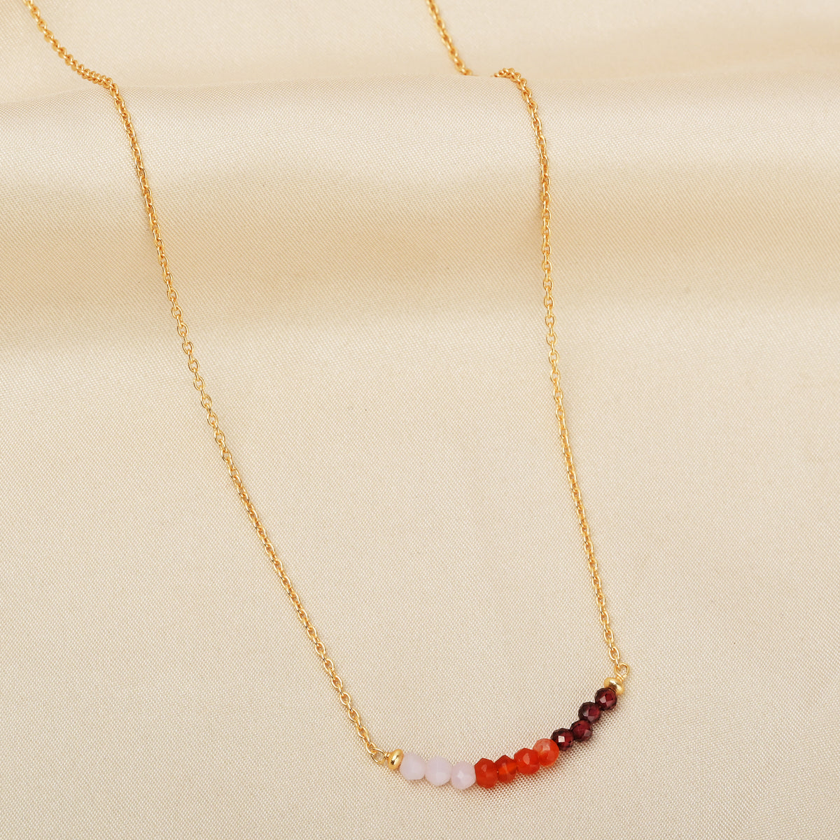 Gold Gradient Gemstone Bead Necklace