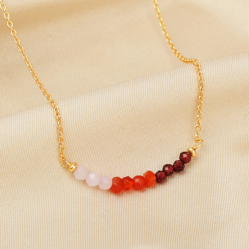 Gold Gradient Gemstone Bead Necklace