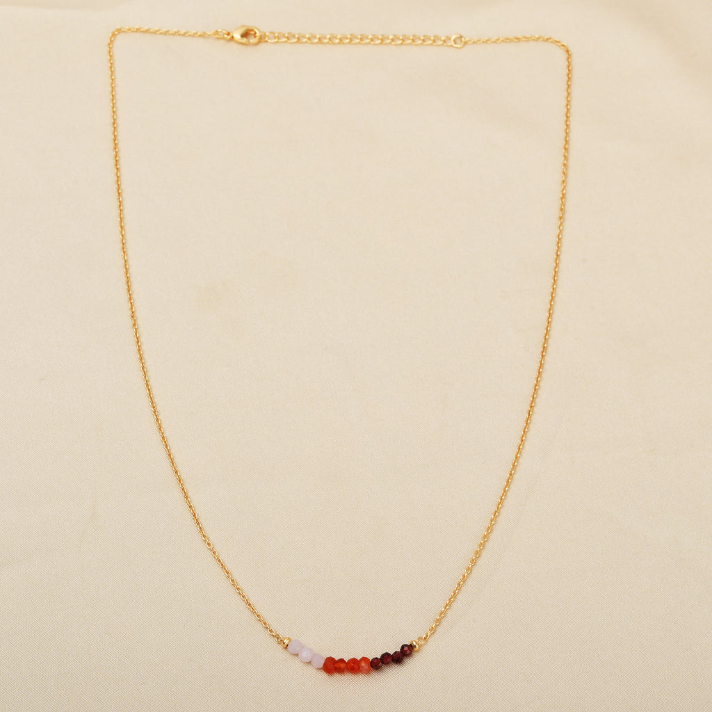 Gold Gradient Gemstone Bead Necklace