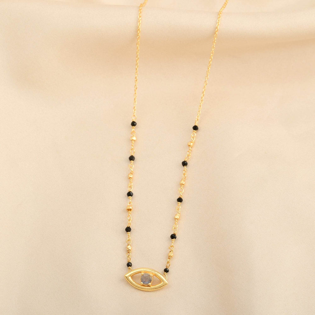 Evil Eye Gemstone Necklace - La Vitá Jewels