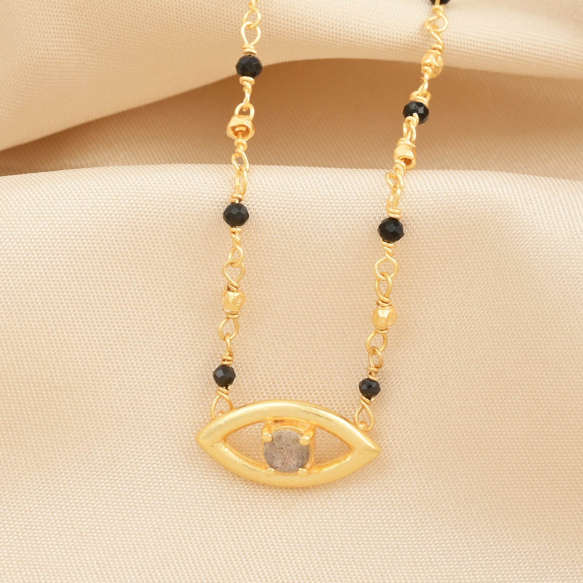 Evil Eye Gemstone Necklace - La Vitá Jewels