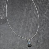 Brass Silver Plated Labradorite and Crystal Gemstone Necklaces, Wholesale Jewelry