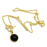 Black Onyx Gemstone Pendant Necklaces