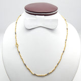 Multi Stone Beads with Metal Beads Necklaces in Brass 22k Gold Plated