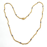 Multi Stone Beads with Metal Beads Necklaces in Brass 22k Gold Plated