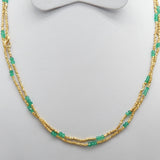 Multi Stone Beads with Metal Beads Necklaces in  22k