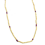 Multi Stone Beads with Metal Beads Necklaces in  22k