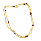 Multi Stone Beads with Metal Beads Necklaces in  22k