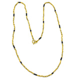 Multi Stone Beads with Metal Beads Necklaces in Brass 22k Gold Plated