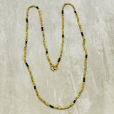 Multi Stone Beads with Metal Beads Necklaces in Brass 22k Gold Plated