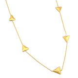 925 Sterling Silver Gold Plated Five Triangle with Chain Necklaces, Wholesale jewelry