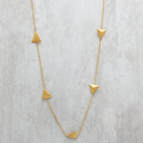 925 Sterling Silver Gold Plated Five Triangle with Chain Necklaces, Wholesale jewelry