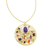 Brass 22k Gold Plated Multi Gemstone Necklaces