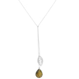 Silver Plated Labradorite Gemstone Pendant Necklaces