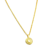 Brass Gold Plated Round Metal Pendant Necklaces