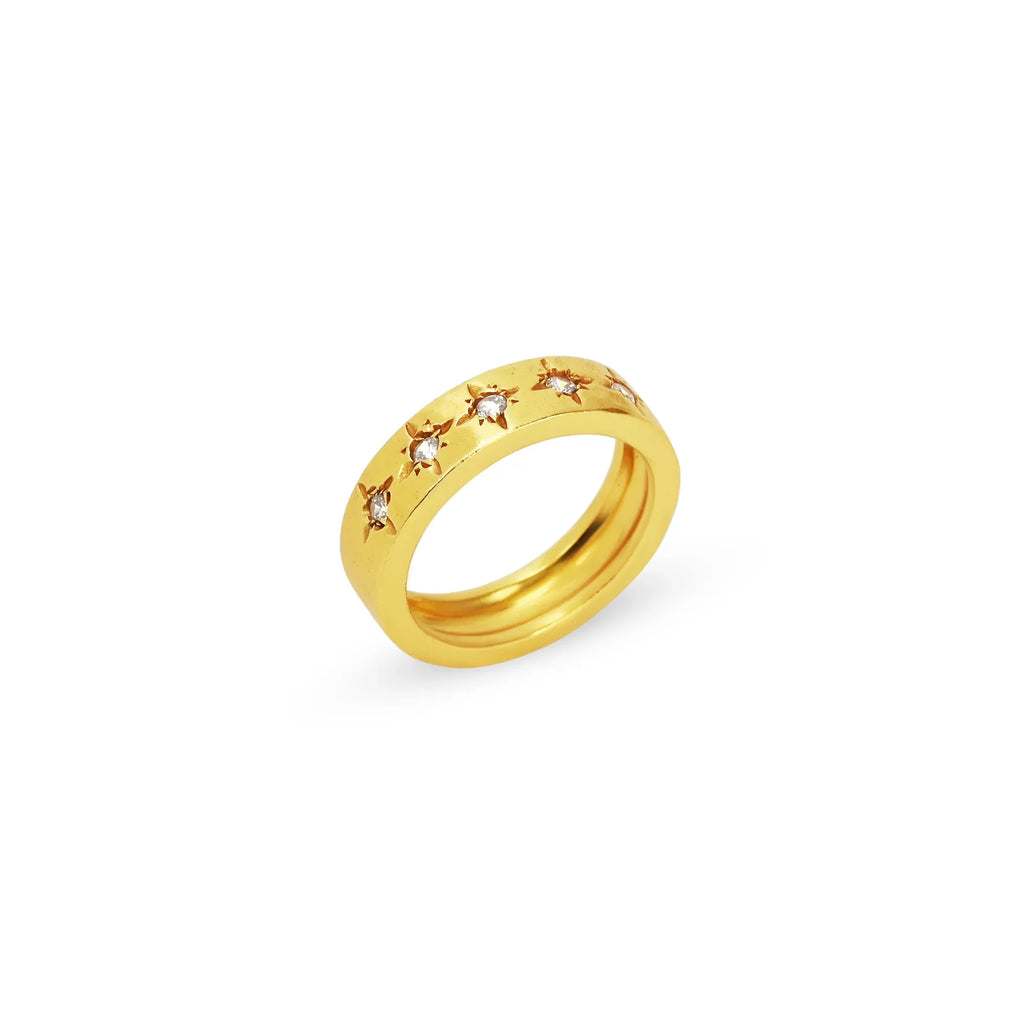 White CZ Half Eternity Band Ring - La Vitá Jewels