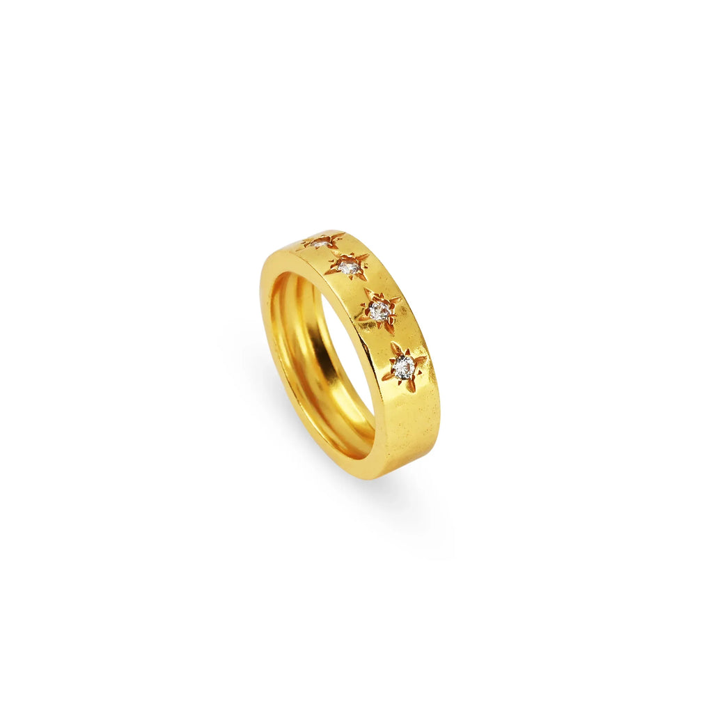 White CZ Half Eternity Band Ring - La Vitá Jewels