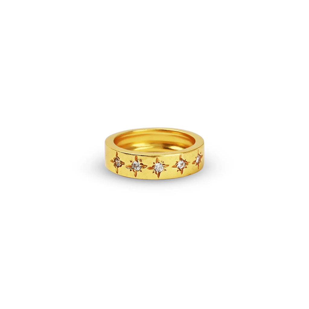 White CZ Half Eternity Band Ring - La Vitá Jewels