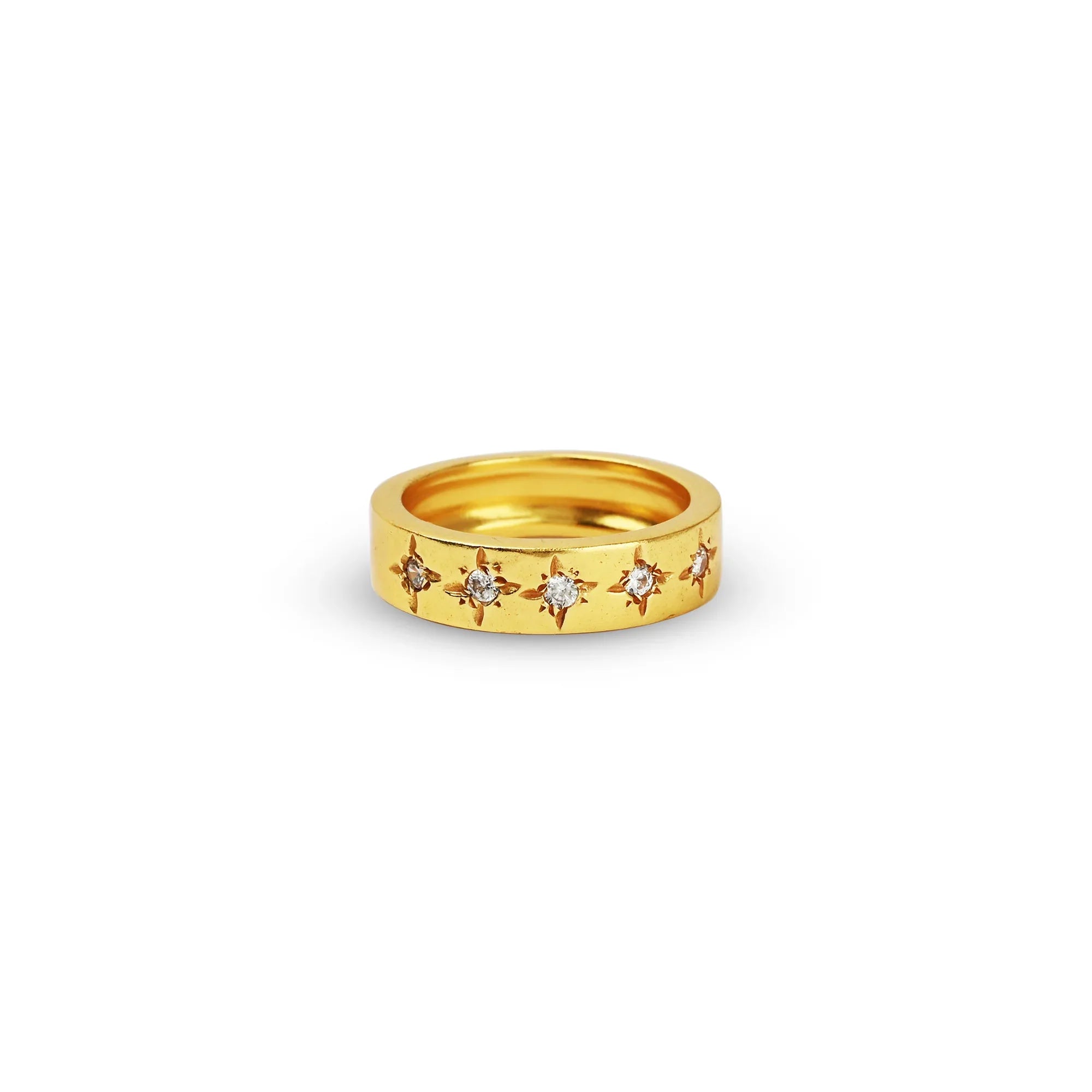 White CZ Half Eternity Band Ring - La Vitá Jewels