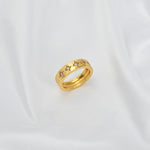 White CZ Half Eternity Band Ring - La Vitá Jewels