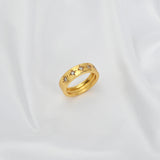 White CZ Half Eternity Band Ring - La Vitá Jewels