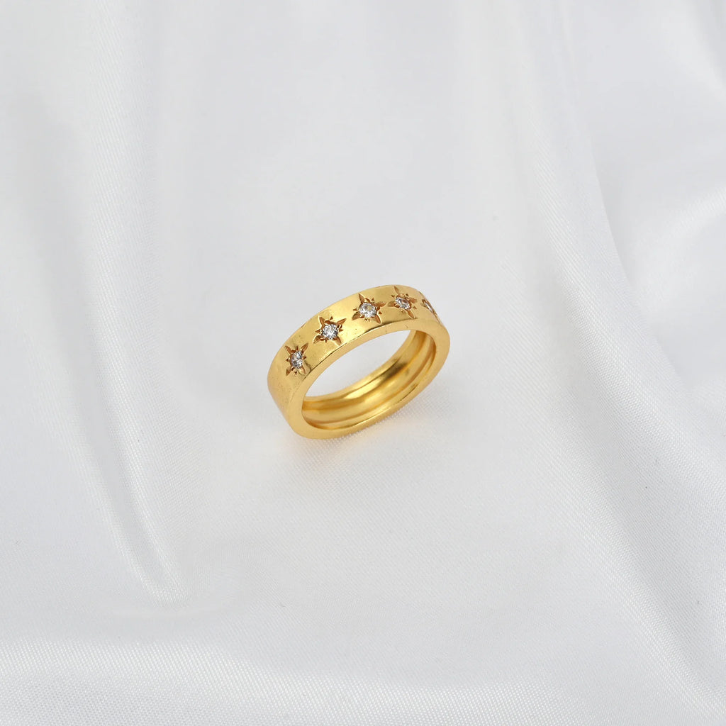 White CZ Half Eternity Band Ring - La Vitá Jewels