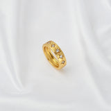 White CZ Half Eternity Band Ring - La Vitá Jewels
