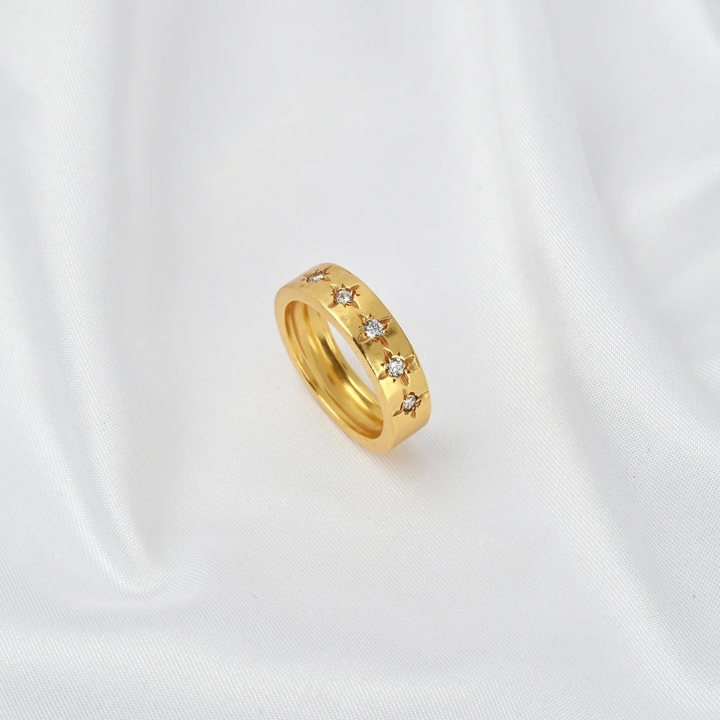 White CZ Half Eternity Band Ring - La Vitá Jewels