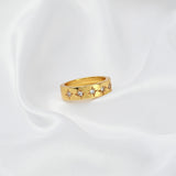 White CZ Half Eternity Band Ring - La Vitá Jewels