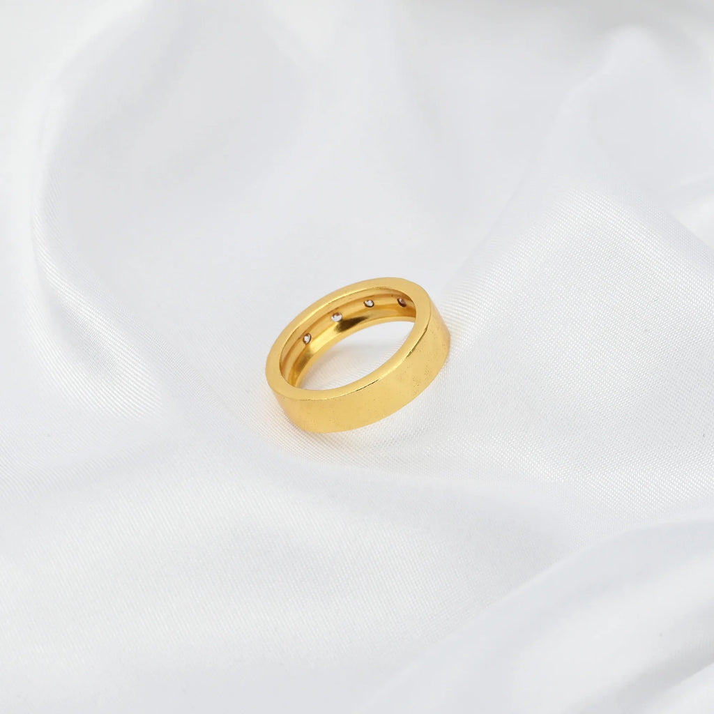 White CZ Half Eternity Band Ring - La Vitá Jewels