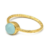 Minimalist Ring with Aqua Chalcedony