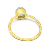 Minimalist Ring with Aqua Chalcedony