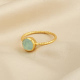 Aqua Chalcedony Minimalist Rings