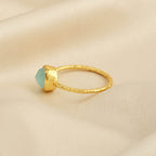Sterling Silver Aqua Chalcedony Minimalist Rings - La Vitá Jewels