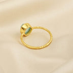 Sterling Silver Aqua Chalcedony Minimalist Rings - La Vitá Jewels