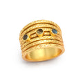 Hammered Multi Layer Labradorite Ring