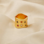 Multi Color CZ Wide Band Ring