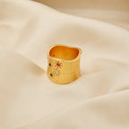 Multi Color CZ Wide Band Ring