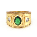 Green and White CZ Designer Ring