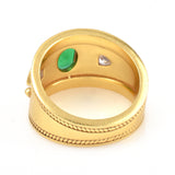 Green and White CZ Designer Ring