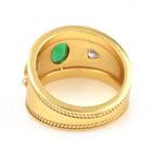 Green and White CZ Designer Ring