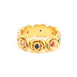 Multi Color Stone Floral Eternity Band Ring