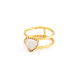Trillion Cut Crystal Double Band Ring