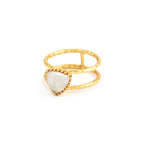Trillion Cut Crystal Double Band Ring