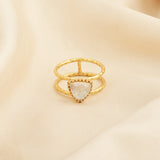 Trillion Cut Crystal Double Band Ring
