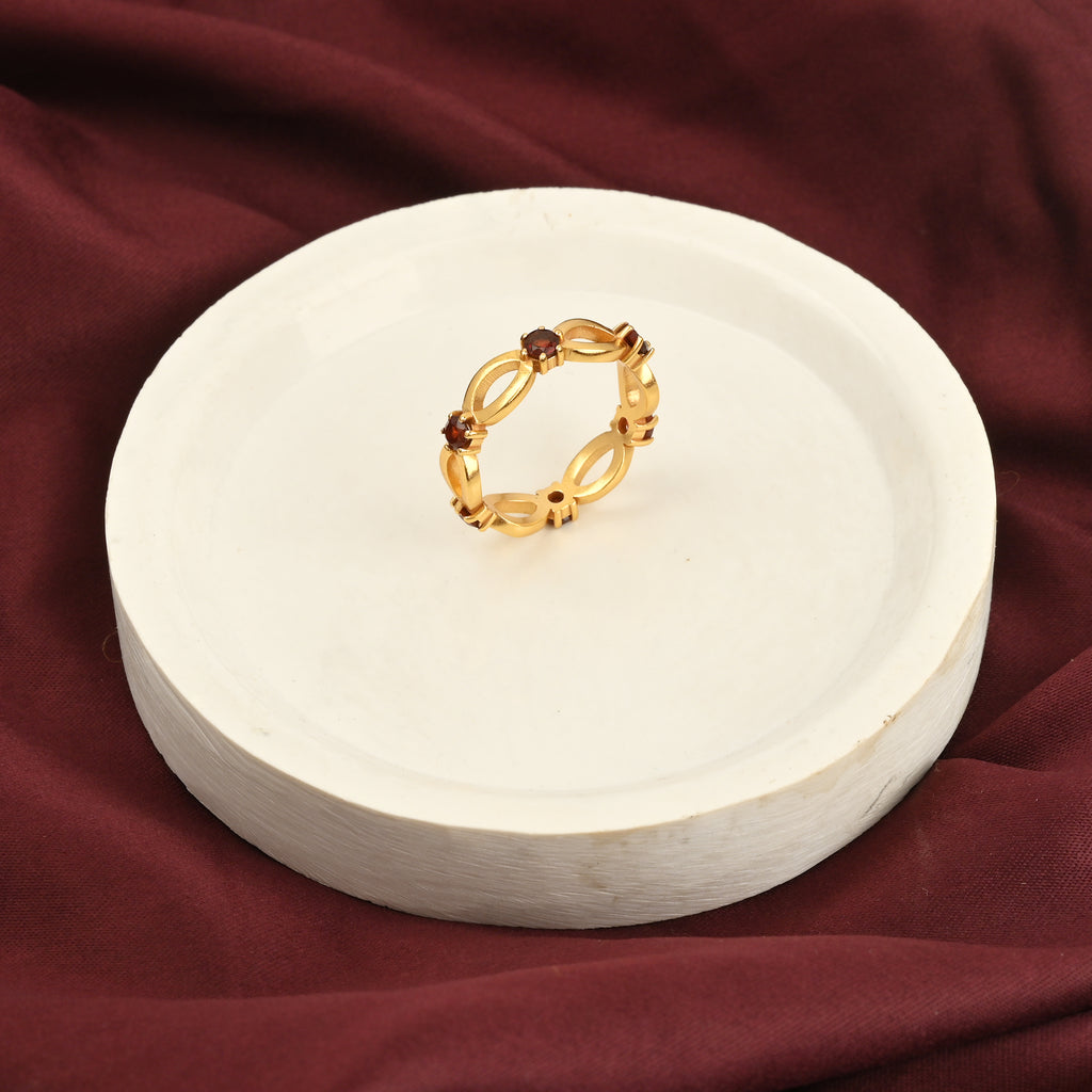 Garnet Station Stackable Ring