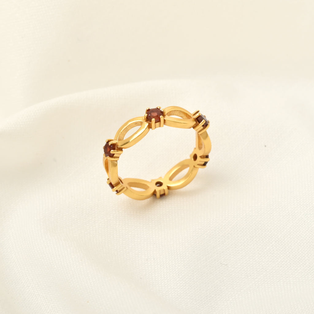 Garnet Station Stackable Ring