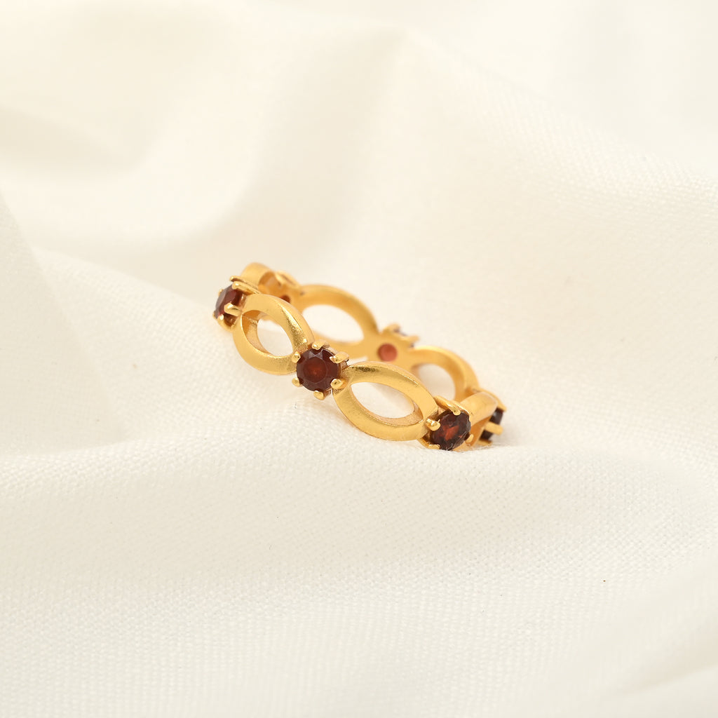 Garnet Station Stackable Ring