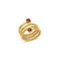 Garnet Spring Hammered Band Ring