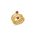 Garnet Spring Hammered Band Ring